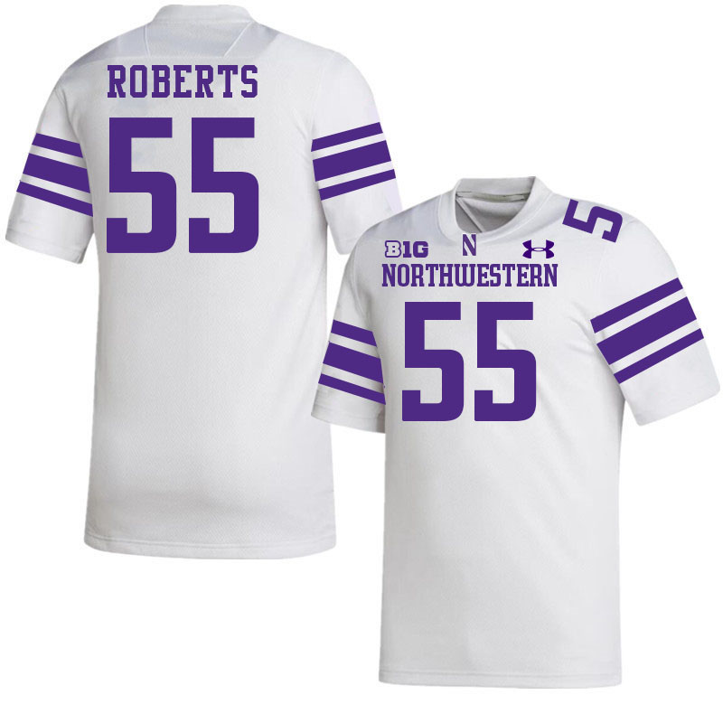 Northwestern Wildcats #55 Dylan Roberts College Football Jerseys Stitched-White